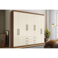 Guarda Roupa 8 Portas e 6 Gavetas Master 8.6 Jatobá/Areia - Santos Andirá