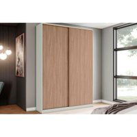 Módulo de Quarto Solteiro Guarda Roupa MC10 Seletto c/ 2 Portas de Correr e 3 Gavetas Areia/Jequitibá - Henn