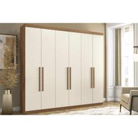 Guarda Roupa 6 Portas e 4 Gavetas Imaginare New Jatobá/Areia - Santos Andirá