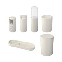 Kit para Banheiro Coza Serene 6 Peças Cinza Claro - 99417/2468