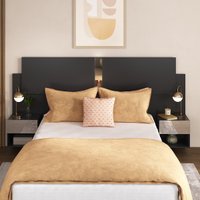 Cabeceira Casal/Queen com Espelhos e 2 Mesas de Cabeceira 232cm Multimóveis MP4324