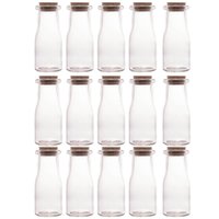 Kit 15 Porta Temperos de Vidro 200ml com Tampa de Rolha Lyor para Decorar e Guardar Especiarias