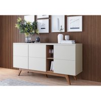 Balcão Buffet 3 Portas Colibri Noronha Off White Matte/ Freijo