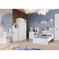Cama Infanto Juvenil com Estante e Protetores 90 House Art In Móveis Branco