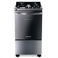 Fogão Brastemp 4 Bocas Inox Com Mesa De Vidro e Chama Dupla 220V Inox