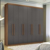 Guarda Roupa Casal 238cm C/ 8 Portas 4 Gavetas Master New Santos Andirá Jatoba/Grafitte