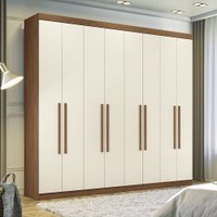 Guarda Roupa Casal 238cm C/ 8 Portas 4 Gavetas Master New Santos Andirá Jatoba/Areia
