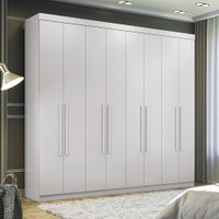 Guarda Roupa Casal 238cm C/ 8 Portas 4 Gavetas Master New Santos Andirá Branco