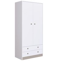 Guarda Roupas 2 Portas e Com 2 Gavetas Amore Meu Fofinho Art In Moveis Branco/Fume