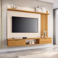 Painel HB Móveis Lets Para TV Até 55 Polegadas C/ 2 Portas Cinamomo/Off White