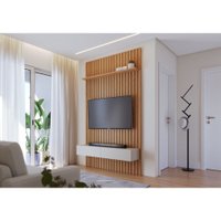 Painel para TV Até 65 Polegadas Niágara 2 Gavetas Ripado Colibri Freijo/Off White Matte