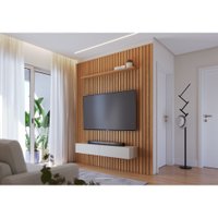 Painel P/ TV Até 82 Polegadas Niágara Ripado Colibri Freijo/Off White Matte