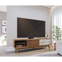 Rack para TV Até 75 Polegadas Veneza Colibri 1 Porta 2 Gavetas  Freijo/Off White Matte