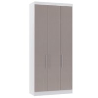 Guarda Roupa Modulado 101,50cm Com 3 Portas Alpes Luciane Móveis Branco/Cinammon