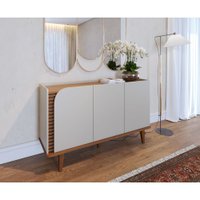 Balcão Buffet Com 3 Portas Colibri Jurerê Off White Matte/ Freijo