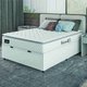 Cama Box Baú Casal Colchão Espuma D33 Pillow Top New Millenium 138x188x60cm Branco Hellen