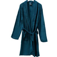 Roupão Plush Microfibra com Bolso Manga Longa Super Macio 180g/m² Azul Petróleo - Único