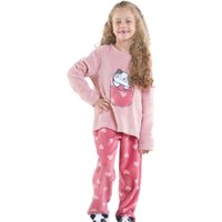 Conjunto Pijama de Plush Infantil Macio Quentinho e Divertido Gatinho - 6