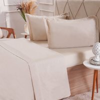 Jogo de Cama Casal 200 Fios Liso 4 Pçs 140x190x35  Machiatto