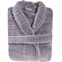 Roupão Microfibra Flannel Relieve Extra Macio com Bolso Estanho - M