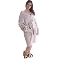 Roupão Plush Microfibra com Bolso Manga Longa Toque Macio 180g/m² Cream - P