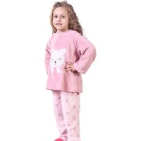 Conjunto Pijama Plush Infantil Quentinho e Divertido Gata - 10