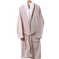 Roupão Sherpa Lã de Carneiro Toque Flannel Soft Nude - P