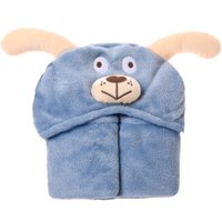 Manta Capuz Bebê Funny Toque Aveludado 70x70 Cachorro Azul