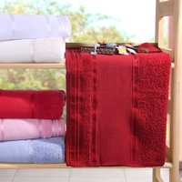 Toalha de Lavabo Ponto Cruz Algodão 32x45 Vermelho