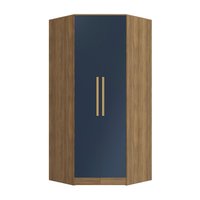 Guarda-Roupa de Canto 2 Portas Kappesberg Adapt Nogueira/Azul Profundo 105cm