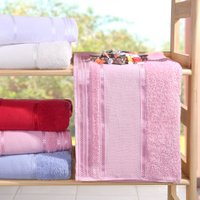 Toalha de Rosto Ponto Cruz Algodão 45x75 Rosa
