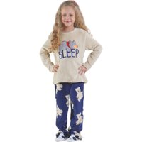 Conjunto Pijama de Plush Infantil Macio Quentinho e Divertido Sleep - 4