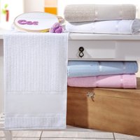 Toalha de Lavabo Ponto Russo Algodão 30x50 Branco