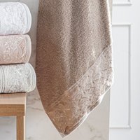 Toalha de Rosto Broderie 100% Algodão 400g/m² 50x75cm  Marrom