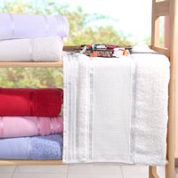 Toalha de Lavabo Ponto Cruz Algodão 32x45 Creme