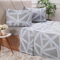 Jogo de Cama Queen Cotton Touch 4 Peças 158x198x35cm Concrete
