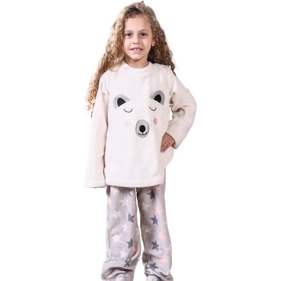 Conjunto Pijama de Plush Infantil Macio Quentinho e Divertido Urso Polar - 8