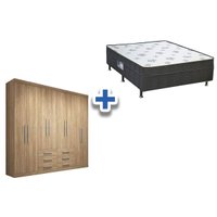 Cama Box Conjugada Casal Union + Guarda Roupa Master 8.6 Atacama. Santos Andirá