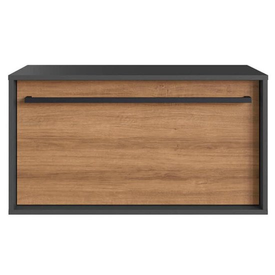Gabinete Para Banheiro 01 Gaveta 80cm Mel Grafite PRODDY