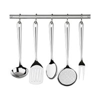 Jogo de Utensílios 5 Peças Tramontina Utility 66812700 com Suporte de Parede Inox INOX 66812700
