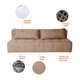 Sofá Modular 3 Lugares com Puff Soho Linho Bege