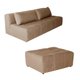 Sofá Modular 3 Lugares com Puff Soho Linho Bege