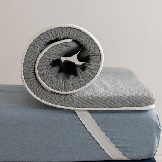 Pillow Top Casal Guldi Dream com Espuma D50 Viscoelástica com Alça (5x138x188) Branco e Cinza