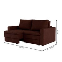 Sofá 3 Lugares Retrátil Berna Suede Marrom 180 cm