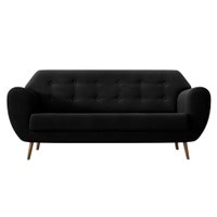Sofá 3 Lugares Beegees Suede Preto