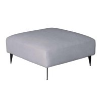 Sofá 3 Lugares com Molas Ensacadas 200 cm e Puff Unne Bouclé Cinza