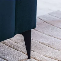 Sofá 2 Lugares com Molas Ensacadas 170 cm e Puff Unne Linho Azul Marinho