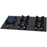 Cooktop a Gás Fischer Infinity Ferro Fundido 5Q Mesa Vidro Preto Bivolt 31800-82260