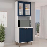 Cristaleira Forno Branco Fosco Azul Genialflex