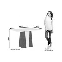 Sala de Jantar Completa Orus c/ Tampo Madeirado 120x80cm e 4 Cadeiras Milla Nature/Off White - Suede Marrom - Henn